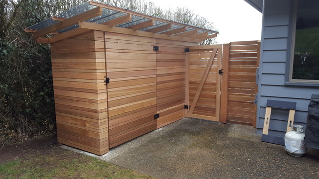 Clear Cedar Trash Enclosure