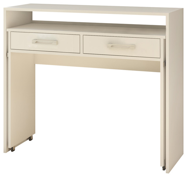 Zoom 2 Drawers Pull Out Desk Multiple Finishes Contemporary
