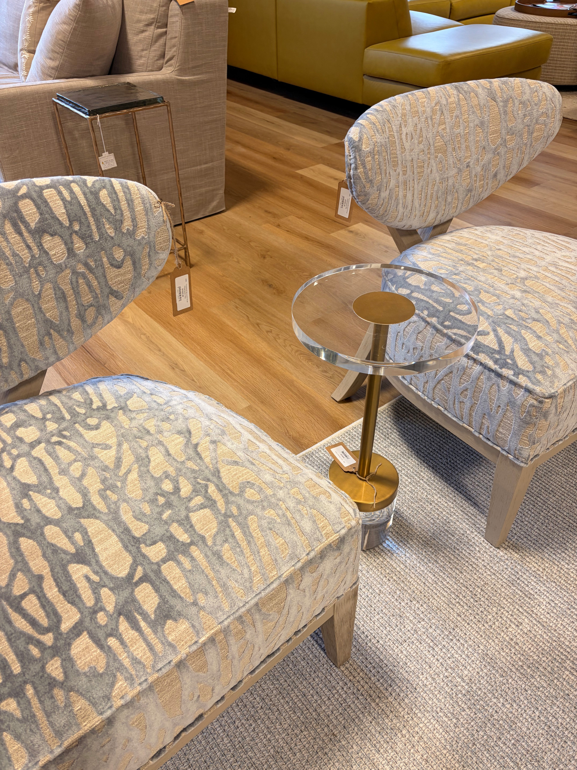 Clear & Gold Accented Cocktail Table