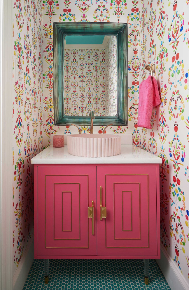 Multiple Bathroom Remodels in Lakewood, TX - Transitional - Powder Room ...