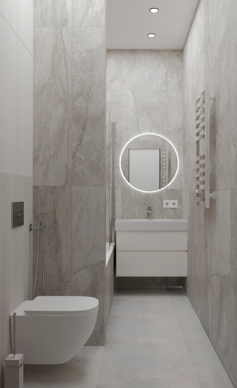 "Расправив крылья". Дизайн 3х - комнатной квартиры в стиле минимализм.