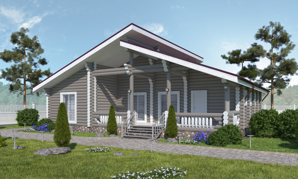 Дома из оцилиндрованного бруса экстерьер