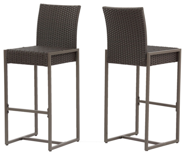 Gdf Studio Kelly Outdoor Wicker 30 Barstool Dark Brown Set Of 2 Gdf Studio Kelly Outdoor Wicker 30 Barstool Dark Brown Set Of 2