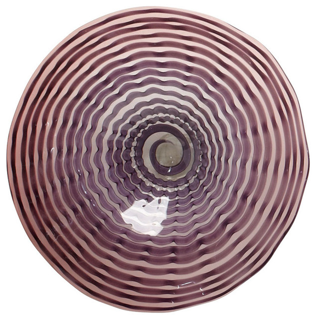 Large Purple Swirled Glass Plate Contemporary Decorative Plates