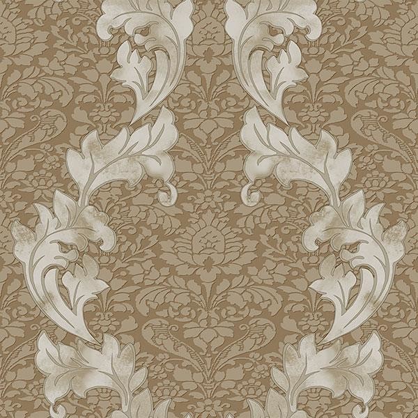 Damask White, Cream, Taupe, JC20033 - Contemporary - Wallpaper - by