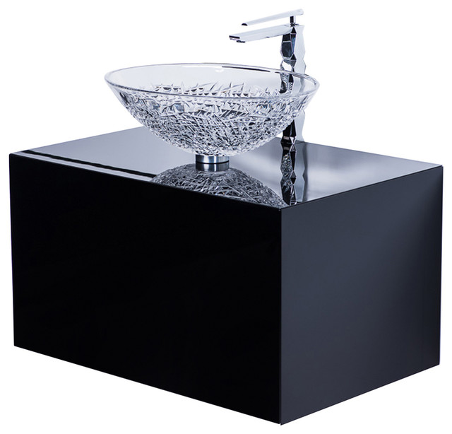 Dora Lacquer Vanity, Black Modern Bathroom Vanities And Sink