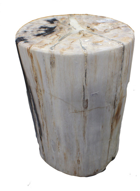 18 Stool Solid Petrified Wood Pedestal White Black Yellow Brown