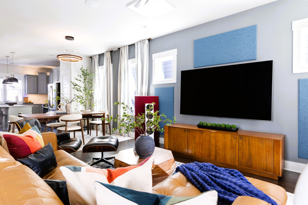 Eclectic Midcentury Living Room & Dining Area – Hillsborough, NC