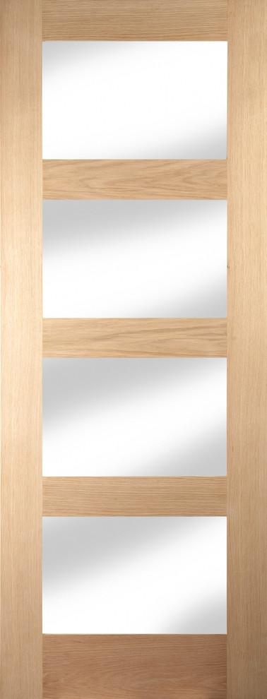 Shaker 4-Panel Clear Glazed Interior Door, 83x204 cm