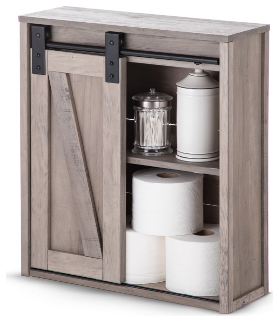 barndoor bathroom wall cabinet