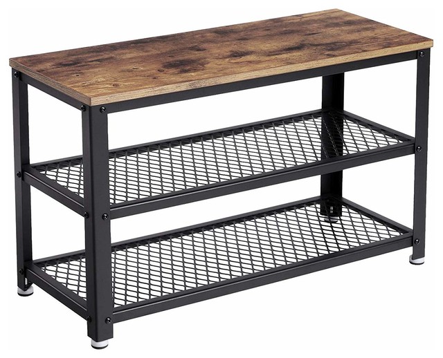 Vasagle Vintage Shoe Bench 3 Tier Shoe Rack Storage Organizer
