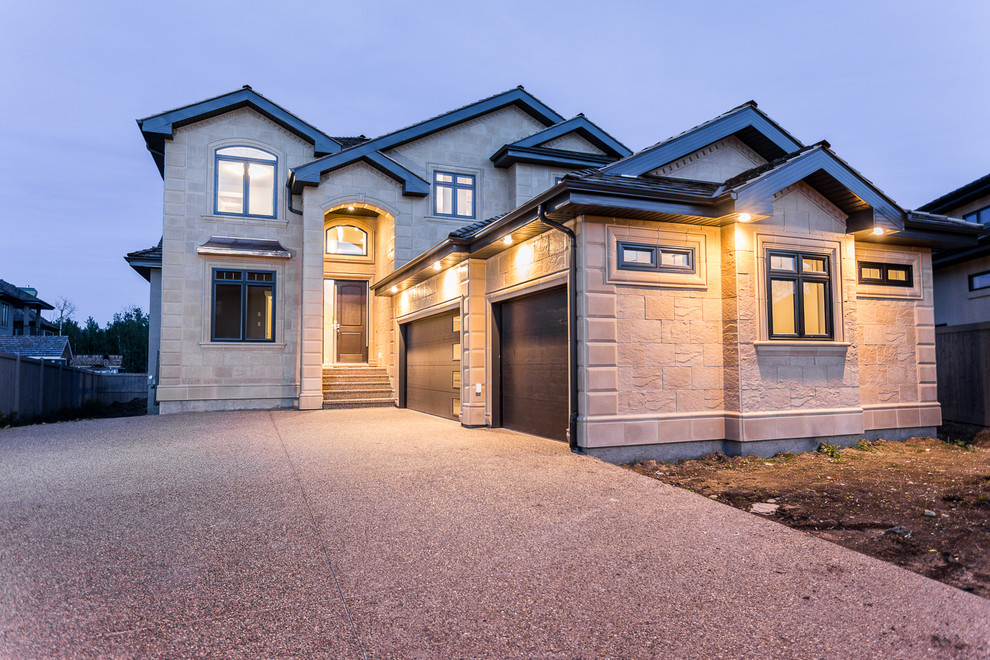 Inspiration for a transitional home design remodel in Edmonton