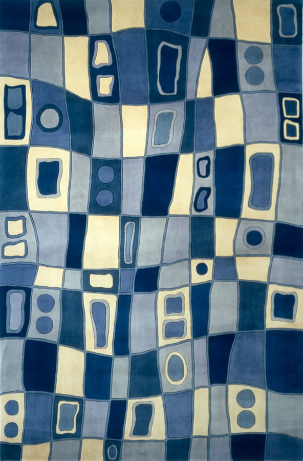Momeni New Wave Blue Contemporary 2'6"x8' Runner Rug