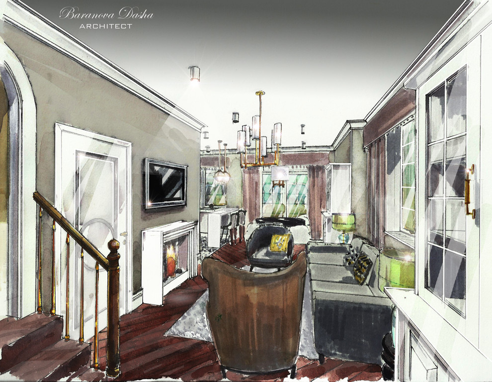 Проект таунхауса в Новой Москве площадью 300 кв м. В процессе реализации