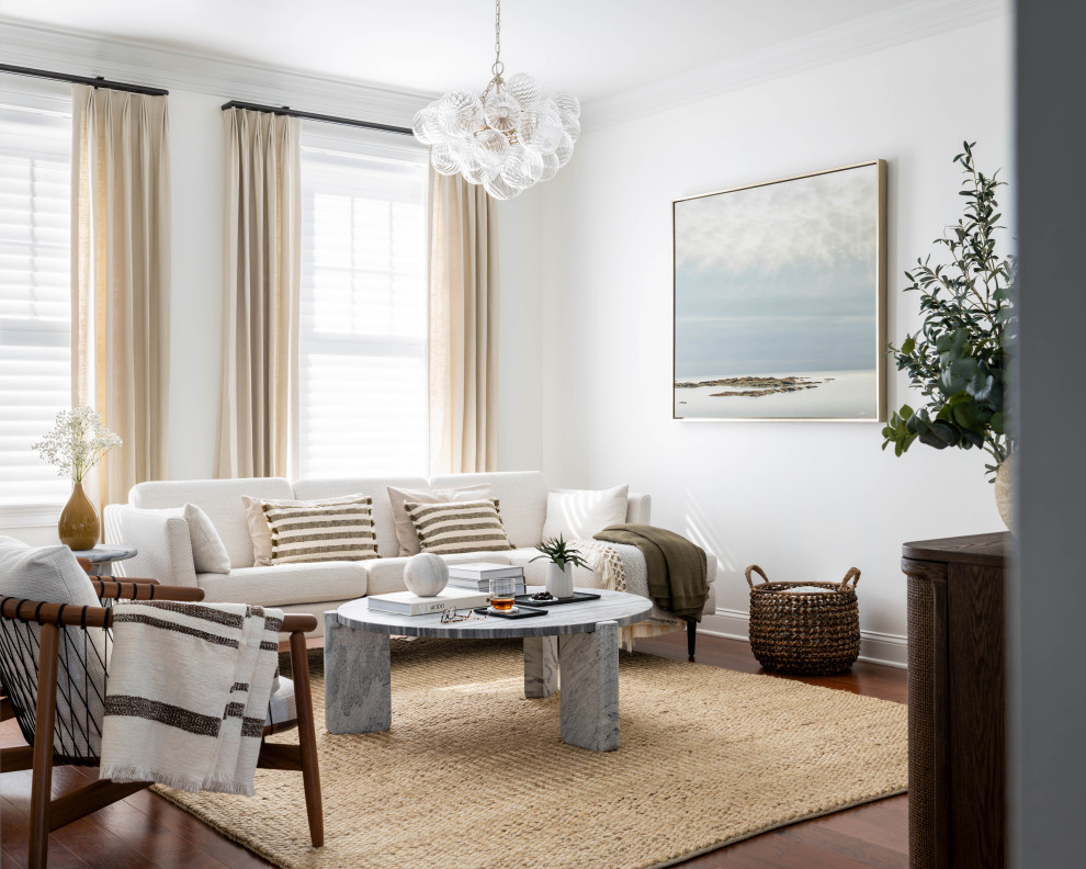 Modern Coastal Living Room With Soft Neutral Palette - Transitional ...
