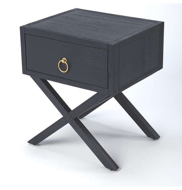 Lark Navy Blue End Table, 5385291 - Transitional - Side Tables And End ...
