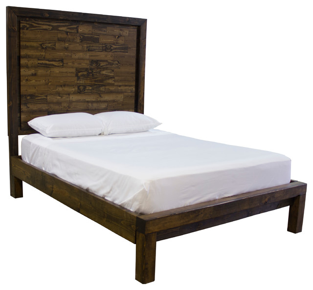 Extra Tall Solid Wood Turner Bed, Headboard Rustic Panel Beds by