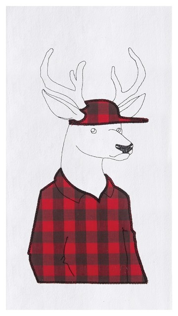 Deer Hunter In Buffalo Plaid Shirt And Hat Flour Sack Kitchen Dish Deer Hunter In Buffalo Plaid Shirt And Hat Flour Sack Kitchen Dish Towel