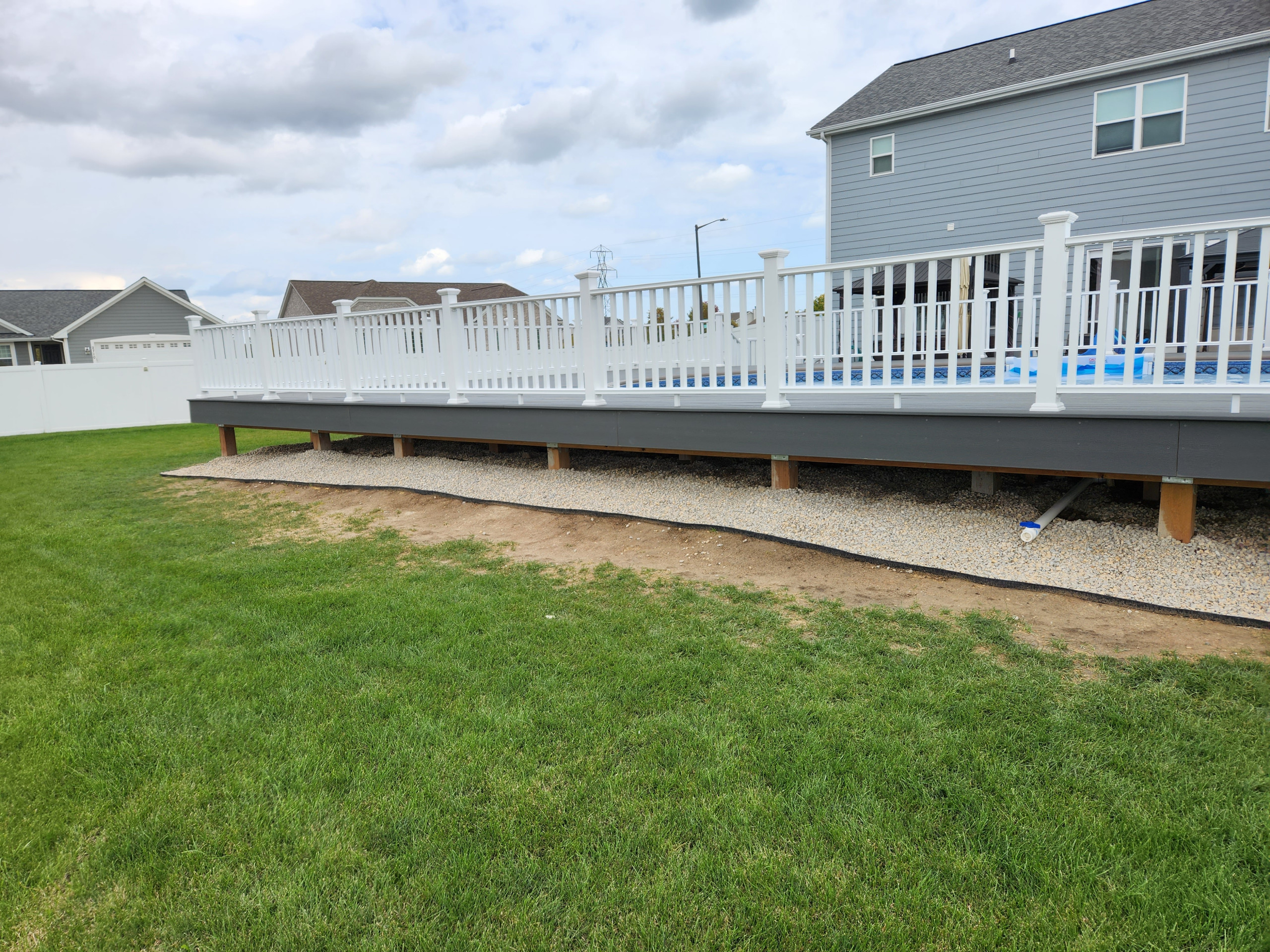Composite deck around pool