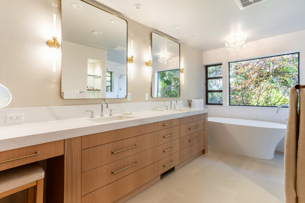 Marble & Oak Bathroom