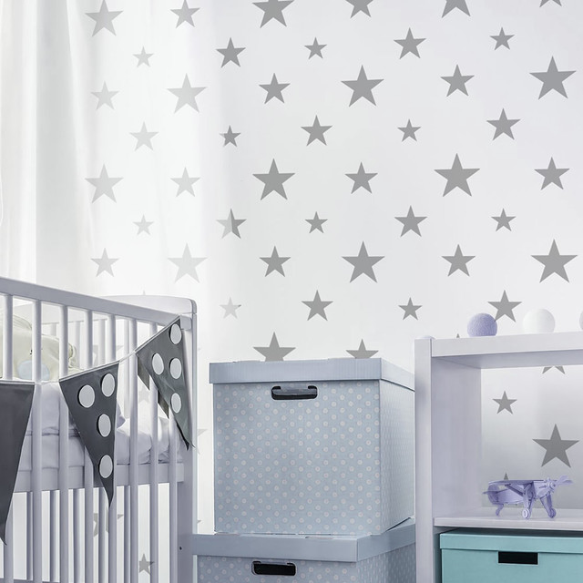 Stars Allover Stencil, Reusable Stencils For Walls, DIY Nursery Decor