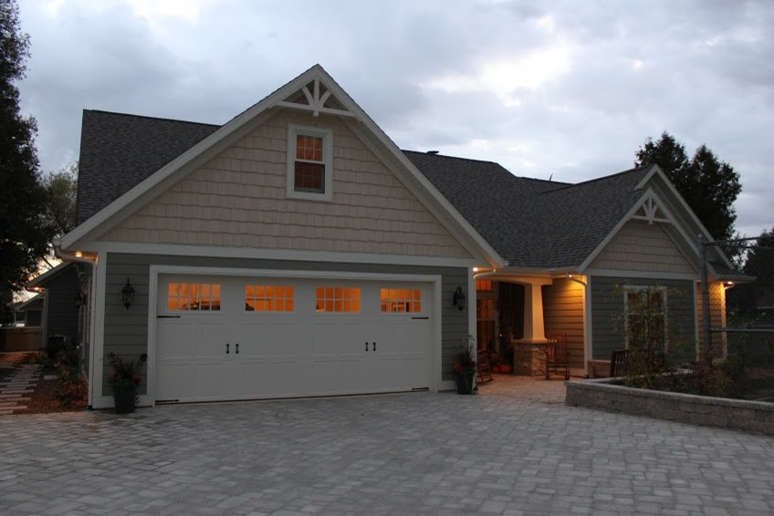 Large modern gray two-story exterior home idea