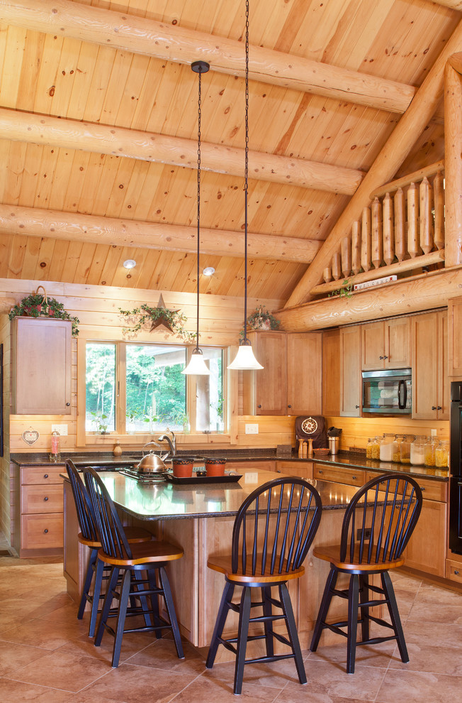 Inspiration for a country kitchen in Philadelphia with recessed-panel cabinets.