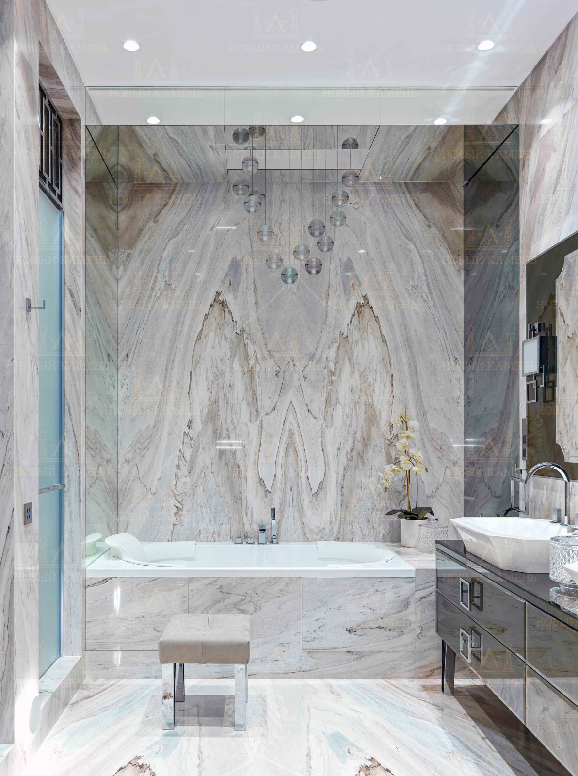 Мрамор в ванной комнате