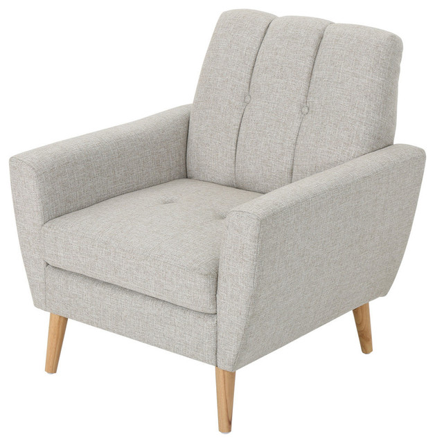GDF Studio Angelina Mid-Century Fabric Club Chair, Beige