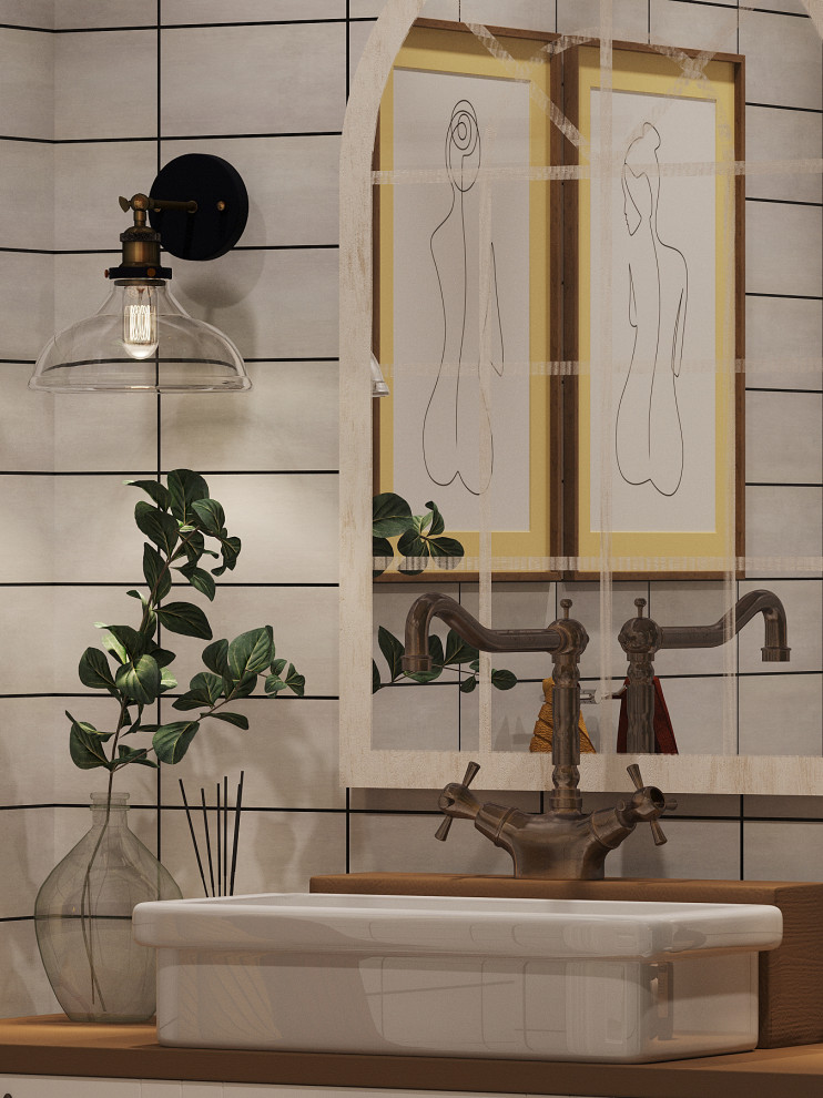 Ванная в стиле Фарм Хауз