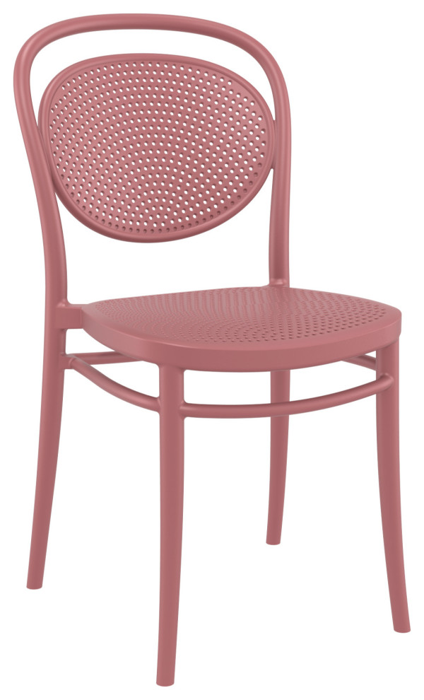 Marcel Resin Outdoor Chair, Set of 2, Marsala