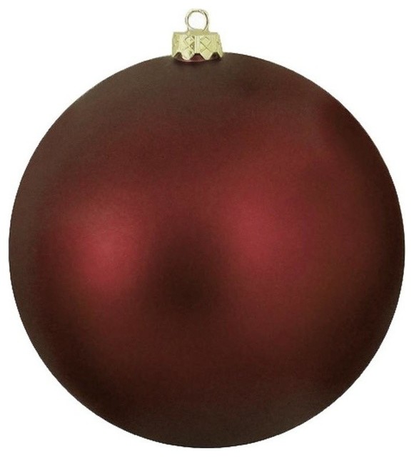 Shatterproof Matte UV Resistant Commercial Ornament, Burgundy Red, 8"