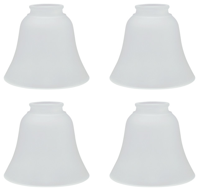 23026 4 Replacement Bell Shaped Frosted, Glass Bell Shaped Lamp Shades