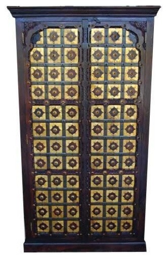 Heritage Door Solid Wood Large Armoire With Shelves Traditional