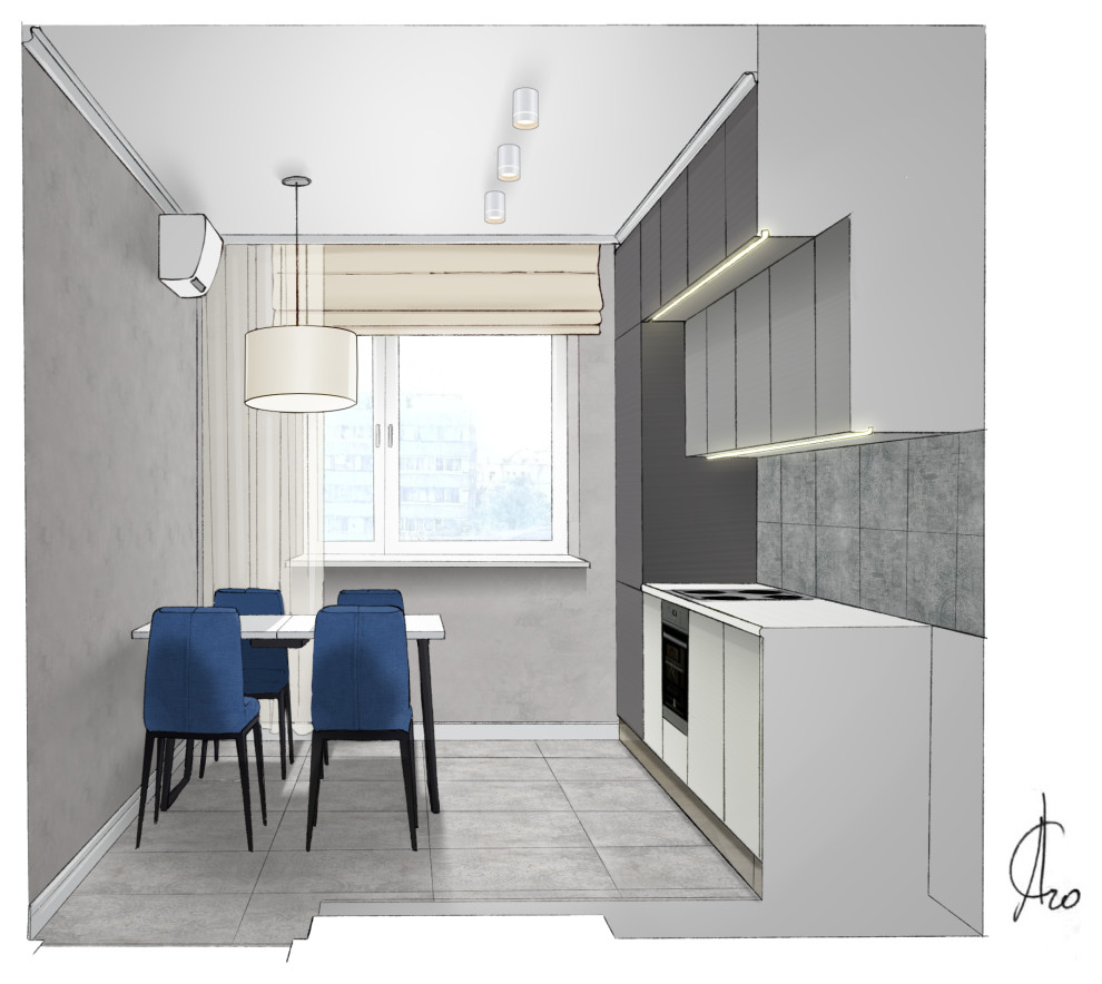 Квартира в серых тонах