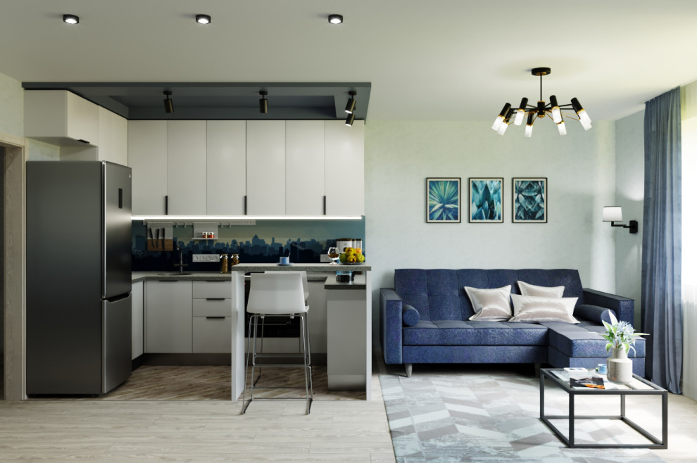 Интерьер "Тёмная ночь" над городом