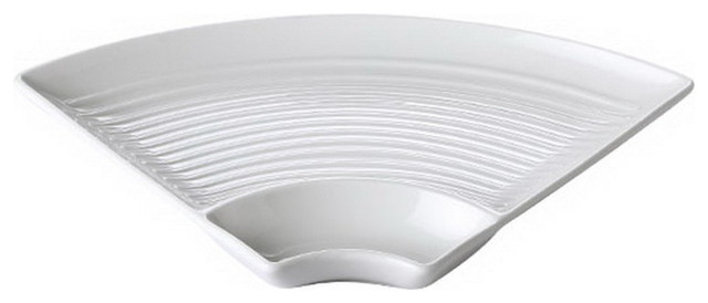 Nordic Ceramic Creative Household Decorative Tableware Sector Sauce Plates White