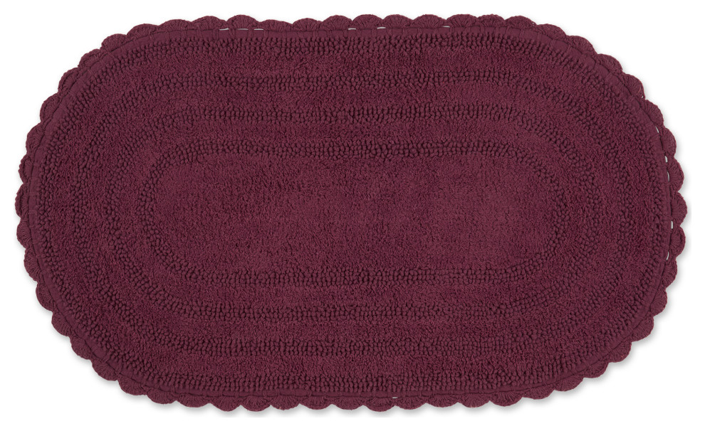 Wine Large Oval Crochet Bath Mat Contemporary Bath Mats by Design