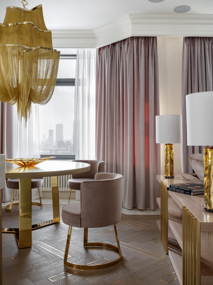 Люкс интерьер столовая в Квартире 160 кв. м. в стиле Неоклассика