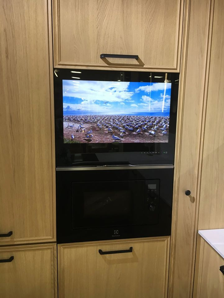 Kitchen cabinet door TV