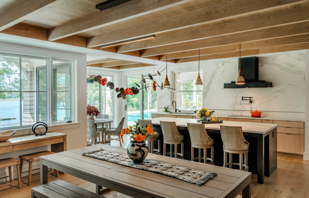 Transitional kitchen photo in Boston