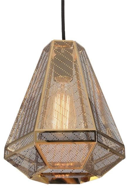 MIRODEMI®️ La Tour | Minimalist Loft Pyramid Pendant Lamp, Rose Gold, H11.8"