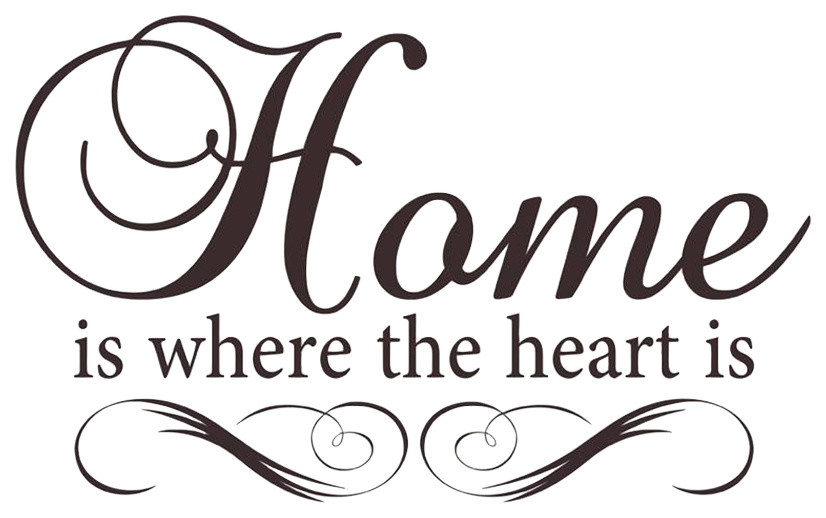 Decal Vinyl Wall Sticker Home Is Where The Heart Is Quote, 14"x30