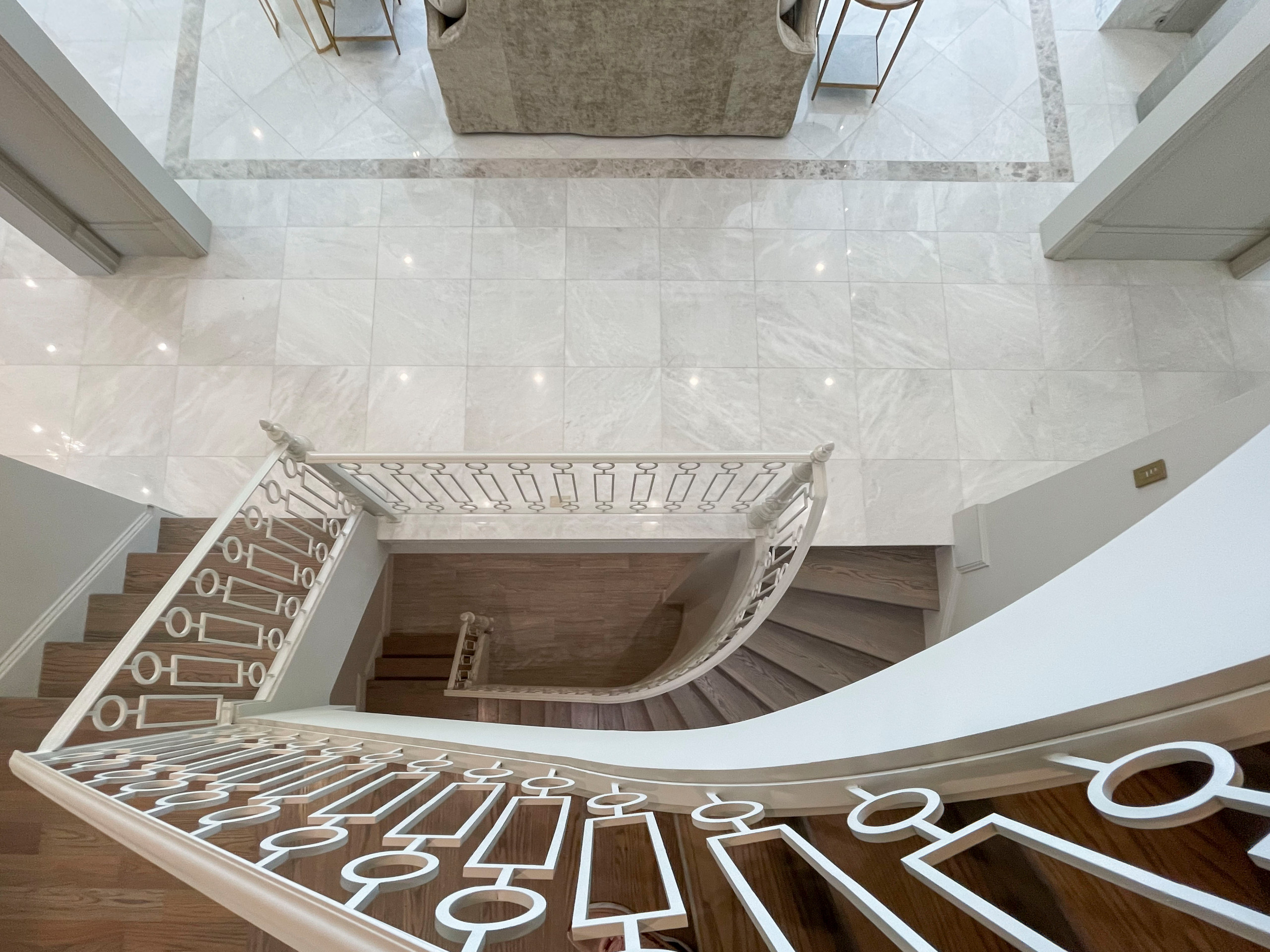 104_Curved Staircases in 18th Century French Inspired Mansion, Mclean VA 22101
