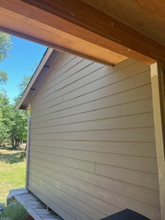 Covered deck with outdoor kitchen