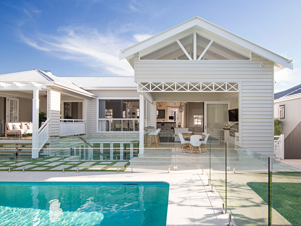 Inspiration for a beach style exterior in Brisbane.