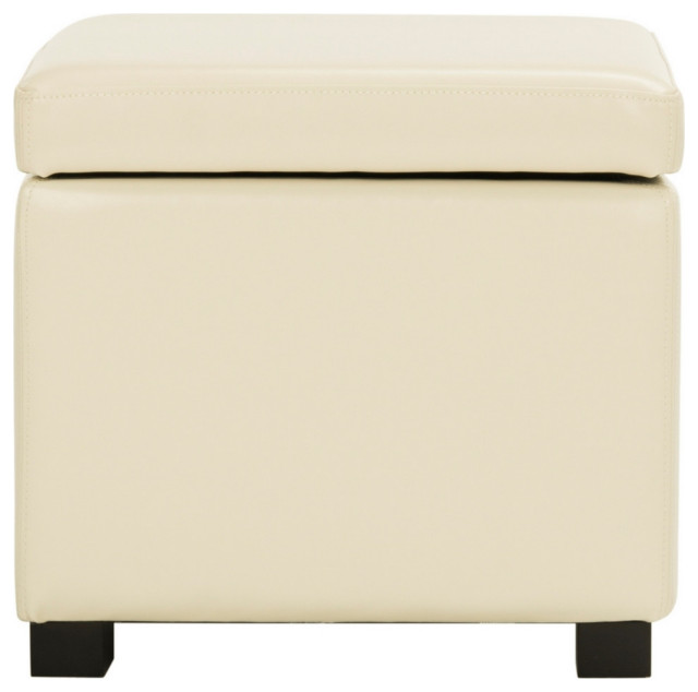 Nathan Flip Top Ottoman Black/Off White Transitional Footstools And