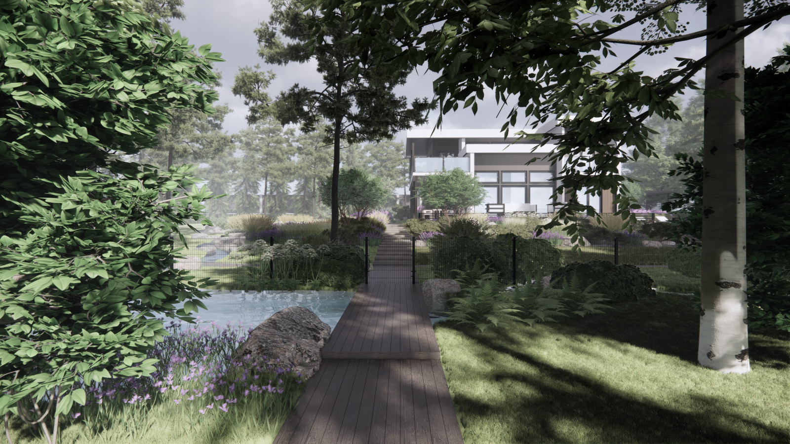 Запруда за пределами участка