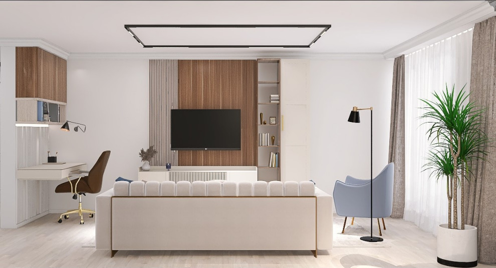 3-х комнатная квартира 90 м2 для семьи с двумя детьми в современном стиле