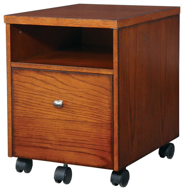 Aurora Mobile File With PowderCoated Black Accents Transitional